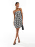 ASOS DESIGN a-line bandeau mini dress in mono floral crochet