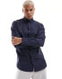 Фото #1 товара Selected Homme slim fit easy iron smart shirt in navy