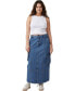 ფოტო #4 პროდუქტის Women's Cargo Denim Maxi Skirt