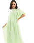 Фото #4 товара ASOS DESIGN oversize maxi smock dress with ruched channel details in green