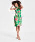 Фото #1 товара Women's Twist-Front Floral Stretch Satin Dress