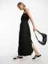 COLLUSION utility midi dress in black