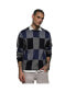 ფოტო #1 პროდუქტის Men's Blue Block Check Pullover Sweater