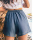 ფოტო #3 პროდუქტის Women's Chambray Drawstring Shorts