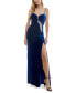 Фото #1 товара Juniors' Velvet Beaded-Appliqué Gown