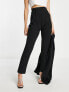 ASOS DESIGN Petite jersey tapered suit trousers in black