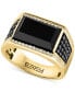 Фото #1 товара EFFY® Men's Onyx & Diamond (3/4 ct. t.w.) Ring in 14k Gold