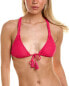 Фото #1 товара Vince Camuto Crochet Lace Tie Front Triangle Bra Top Dragon Fruit MD