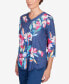 Фото #5 товара Women's In Full Bloom Placed Floral V-neck Top