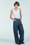 HIGH-WAIST TRF WIDE-LEG JEANS WITH CROSSOVER WAISTBAND