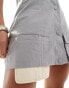 Simmi bandeau button through utility exposed pocket detail mini dress in grey grau, 36 - фото #3