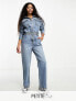 Фото #1 товара Miss Selfridge Petite denim boiler suit in blue wash