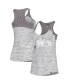 ფოტო #2 პროდუქტის Women's Silver, Black Las Vegas Raiders Space Dye Racerback Scoop Neck Tank Top