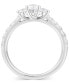 ფოტო #3 პროდუქტის Diamond Oval Three Stone Engagement Ring (1 ct. t.w.) in 14k White Gold