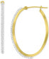 ფოტო #3 პროდუქტის Crystal Polished Narrow Medium Hoop Earrings in 10k Gold, 1.2"