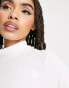 The North Face Nekku high neck cropped long sleeve top in white Exclusive at ASOS