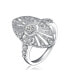 Sterling Silver Clear Round Cubic Zirconia Filigree Ring Прозрачный, 6 - фото #1