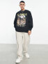 ASOS DESIGN extreme oversized sweatshirt with vintage outdoors print in charcoal