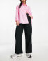 New Look linen wide leg trouser in black