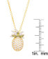 ფოტო #2 პროდუქტის Cubic Zirconia Pineapple Pendant 18" Necklace in Gold Plate