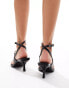 Фото #3 товара ASOS DESIGN Hurdle toe thong heeled sandals with snaffle in black