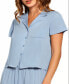 ფოტო #1 პროდუქტის Women's Renee Ultra Soft Rayon Button Lounge Shirt
