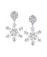 Фото #3 товара Winter Holiday Party CZ Cubic Zirconia Christmas Flower Frozen Snowflake Dangle Earrings For Women Teen .925 Sterling Silver