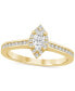 ფოტო #1 პროდუქტის Diamond Marquise Halo Engagement Ring (1/2 ct. t.w.) in 14k Gold