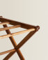 Vertical folding wooden clothes horse