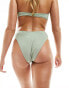 Фото #6 товара South Beach starfish high waist high leg bikini bottom in sage green glitter