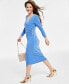 Фото #2 товара Petite Surplice-Neck Faux-Wrap Dress, Created for Macy's