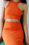 Фото #2 товара Длинное платье в рубчик с деталью cut-out ZARA