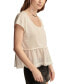 ფოტო #3 პროდუქტის Women's Short-Sleeve Peplum Henley Top