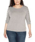 ფოტო #1 პროდუქტის Plus Size Grommet Dolman Sleeve Top