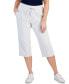 Фото #1 товара Petite Solid-Knit Mid-Rise Capri Pants, Created for Macy's