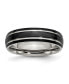 Фото #1 товара Stainless Steel Polished Black IP-plated 6mm Grooved Band Ring