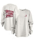 Фото #1 товара Women's White Alabama Crimson Tide Pennant Stack Oversized Long Sleeve T-shirt