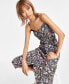 ფოტო #4 პროდუქტის Women's Button-Front Slip Dress