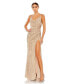 Фото #1 товара Women's Sequined Spaghetti Strap Cowl Back Gown