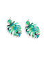 ფოტო #1 პროდუქტის Women's Green Palm Leaf Drop Earrings