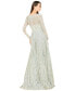 Women's Long Sleeve Beaded Lace Gown