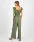 Фото #2 товара Women's Scoop-Neck Clip-Dot Jumpsuit, Created for Macy's