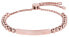 Pink gold-plated bracelet with steel beads