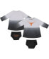 Newborn and Infant Boys and Girls Boys and Girls Gray, Black Texas Longhorns Hand in Hand Ombre Dress and Bloomers Set