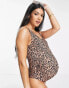 ASOS DESIGN Maternity 2 pack scoop neck swimsuit in animal print and brown 36 - фото #4