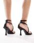 Фото #3 товара Stradivarius strappy heeled sandal in black