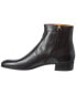 Фото #2 товара Gucci Double G Leather Bootie Men's Black 6 Uk