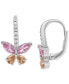 ფოტო #1 პროდუქტის Cubic Zirconia Multicolor Butterfly Leverback Earrings in Sterling Silver, Created for Macy's
