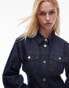 Фото #2 товара Topshop denim cinch shirt in raw indigo