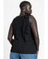 Фото #2 товара Plus Size Shoulder Tie Boat Neck Top